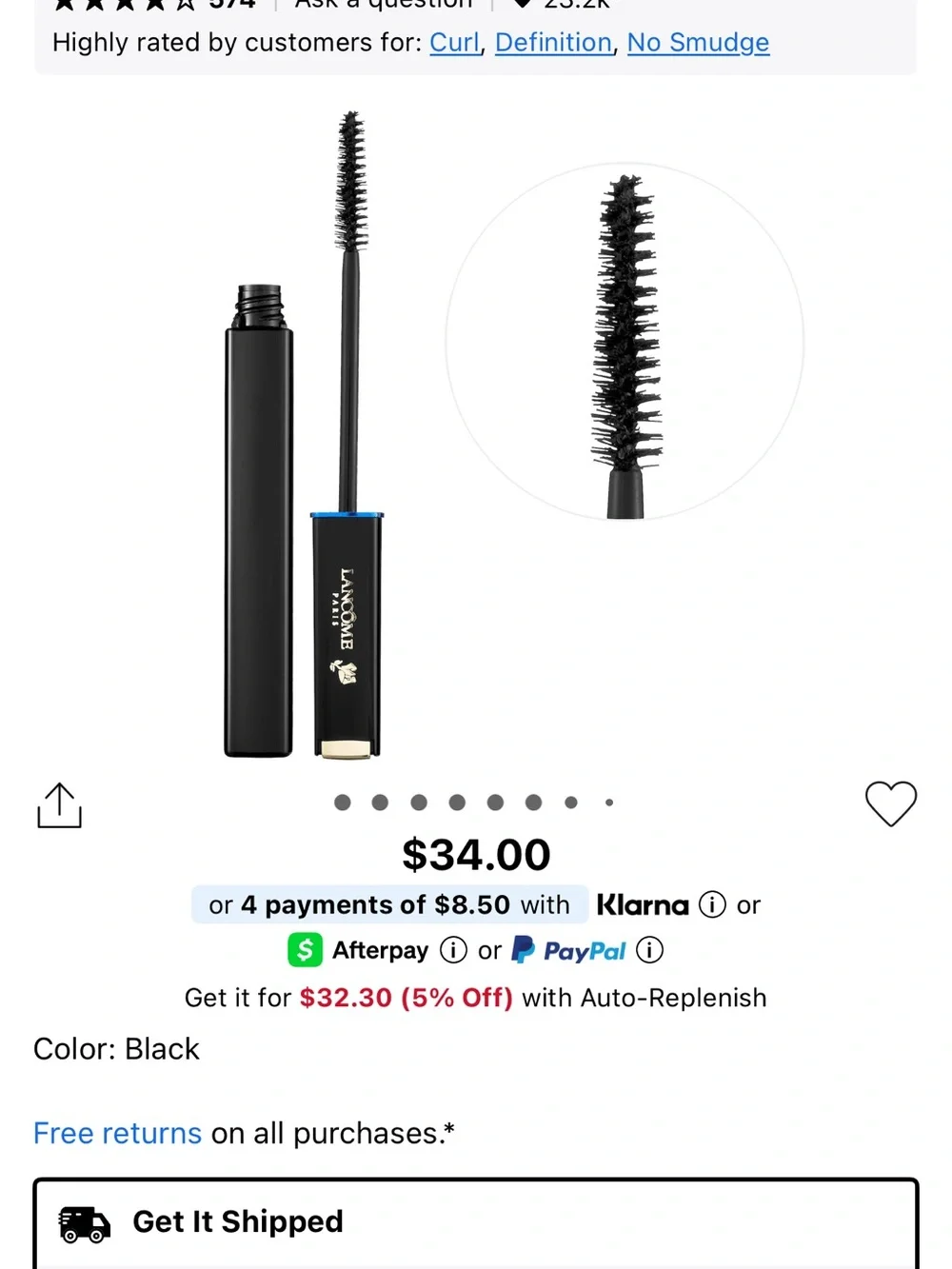 Lancome Mascara Set in Silver, Black, Gold